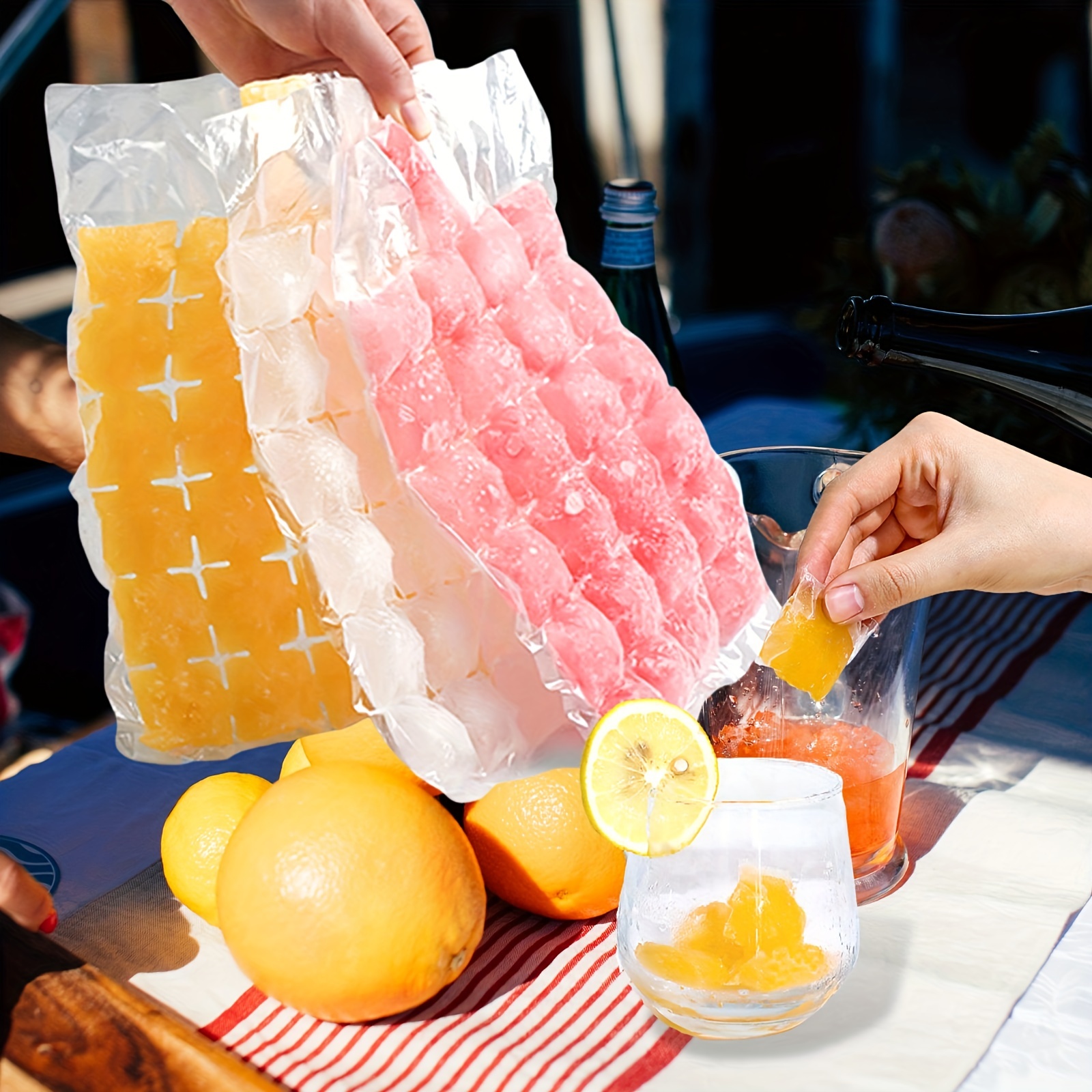 Transparent Disposable Ice Making Bags With Funnel Self seal - Temu