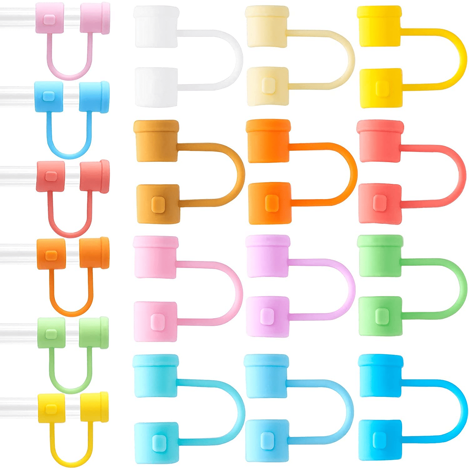Straw Cover For Stanley, 5 PCS Suitable Silicone Stanley Cup Straw Cover -  Variable Colour Stanley Straw Cover - Straw Covers for Reusable Straws 