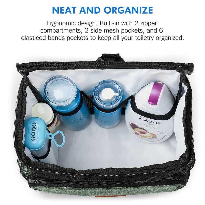 Goodies Lab Paquete de 4 bolsas de aseo para mujer | Accesorios esenciales  de viaje aprobados por la TSA, bolsa de aseo colgante de viaje, bolsa de