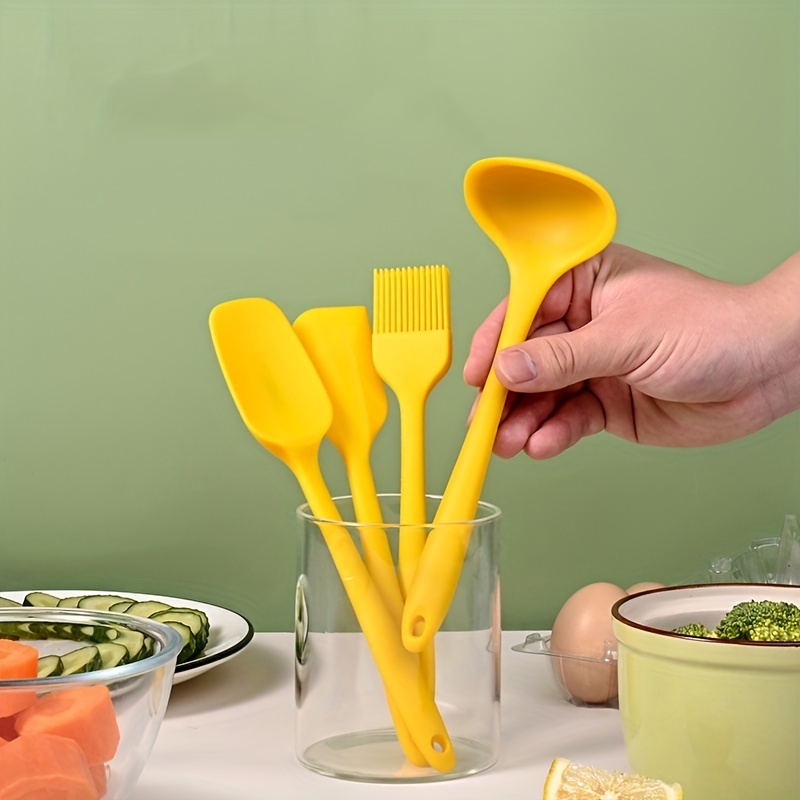 Yellow Kitchen Utensils Silicone Baking Tools Kitchen - Temu