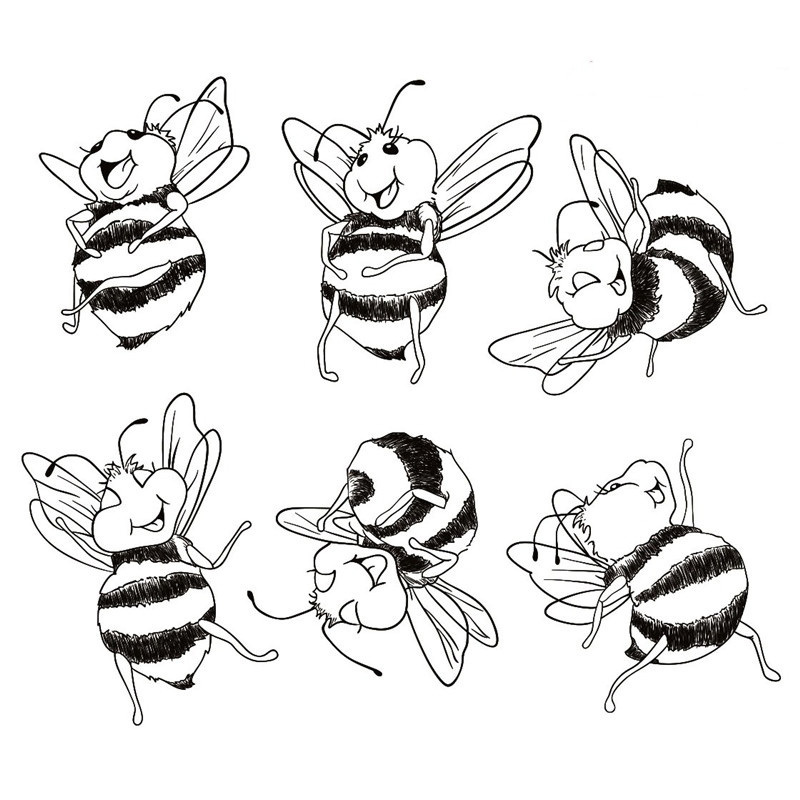

1pc Bees Transparent Clear Silicone Stamp For Diy Scrapbooking Photo Album Decorative