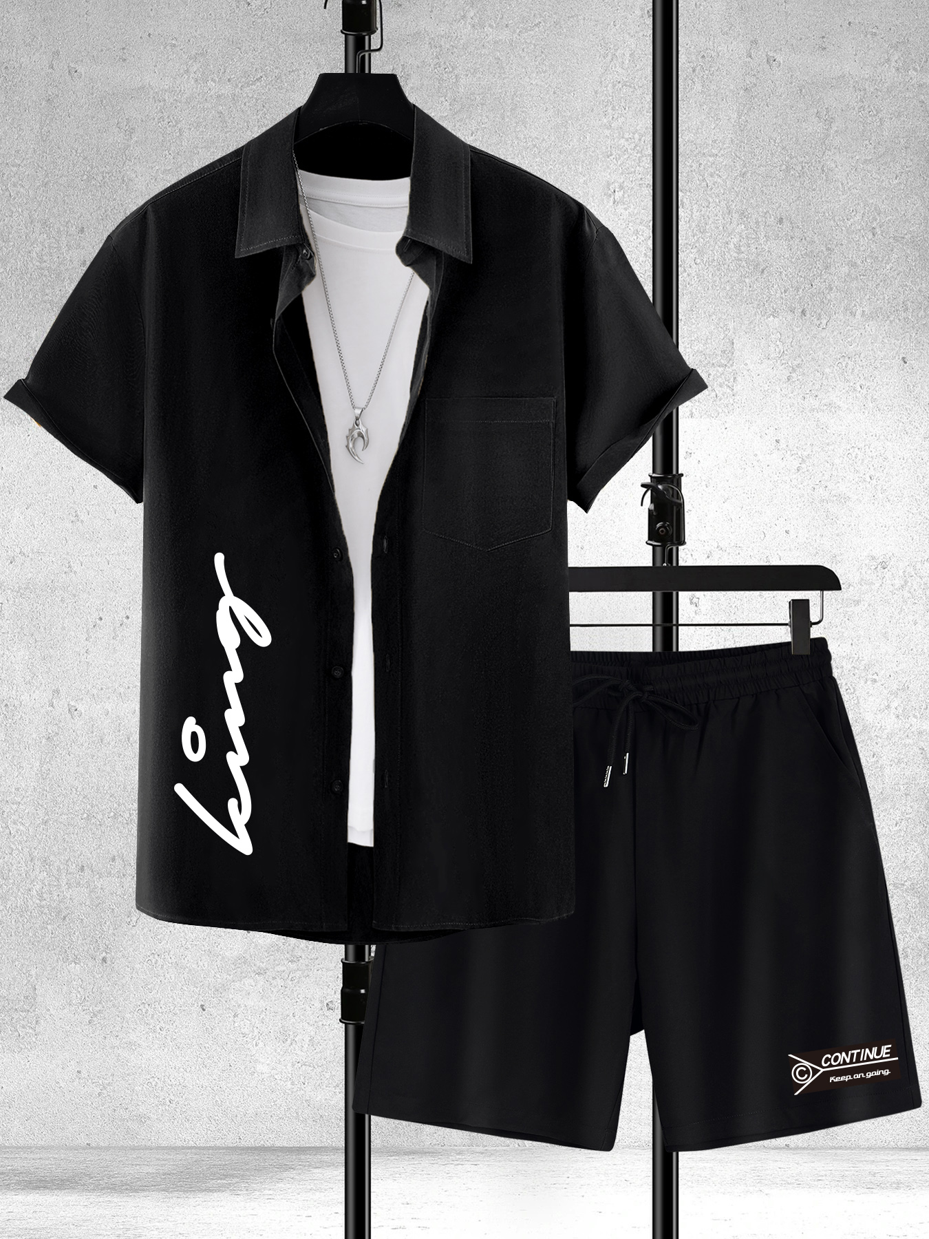 Letter Print Two Piece Set