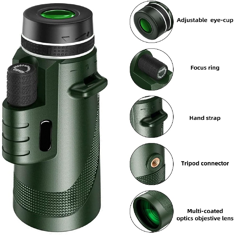  Telescopio monocular de 80 x 100 para adultos y niños