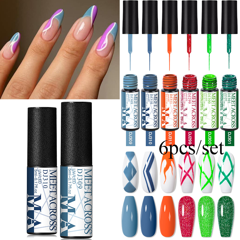 New 6/9/12/15/18mm Nail Liner Brush Uv Gel Nail Polish Painting Tools Thin  Gel Brushes For Nails French Manicure Accessory - AliExpress