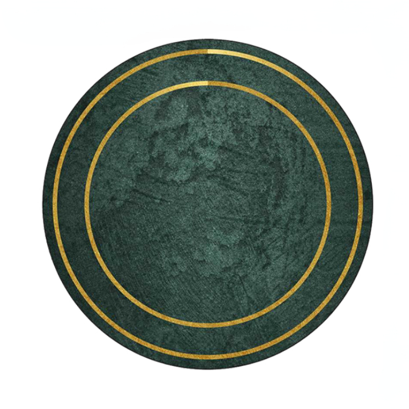Louis Vuitton Nested Rectangles Brown Mix Light Green Round Rug - Tagotee