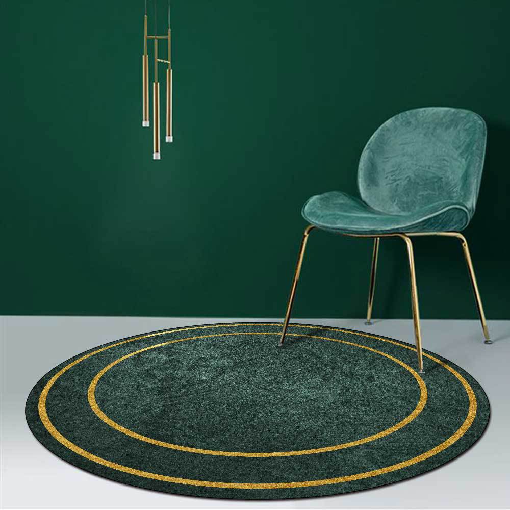Louis Vuitton Nested Squares Brown Mix Light Green Round Rug - Tagotee