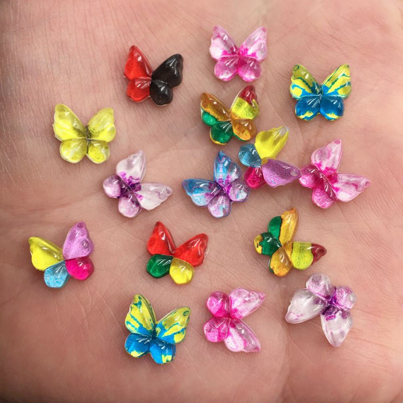 80pcs Colorful Butterfly Rhinestones for Nail Art