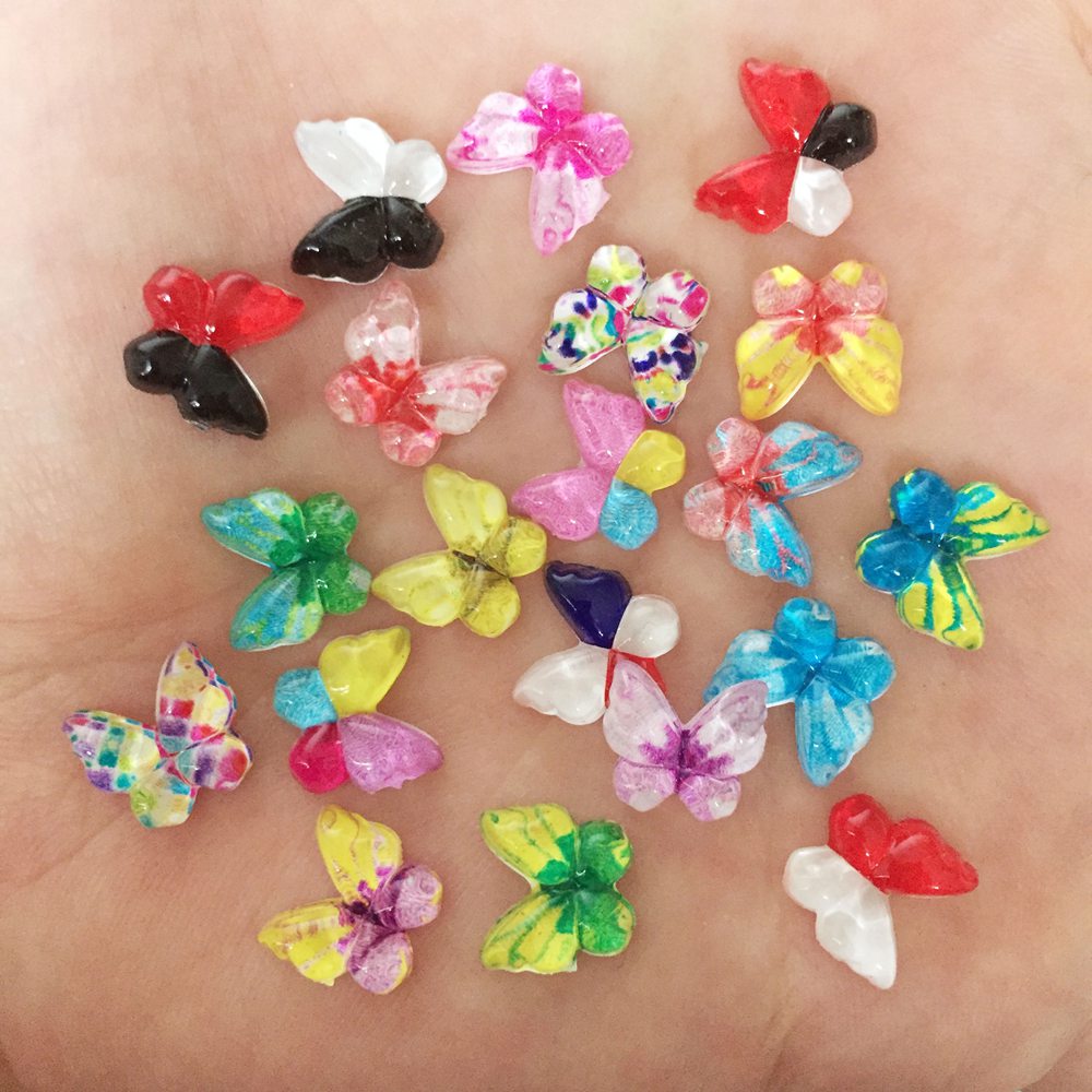 80pcs Colorful Butterfly Rhinestones for Nail Art