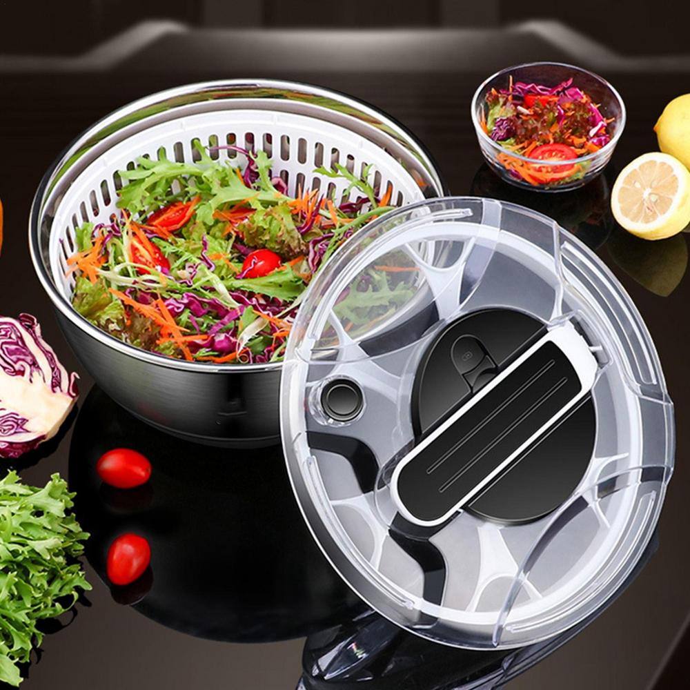 1pc Salad Spinner Lettuce Spinner, One-handed Easy Press Large