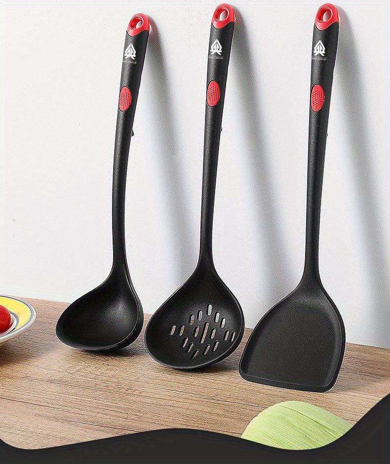 Black Silicone Ladle Spatula Kitchenware Supplies Cooking Utensils  Accessory New