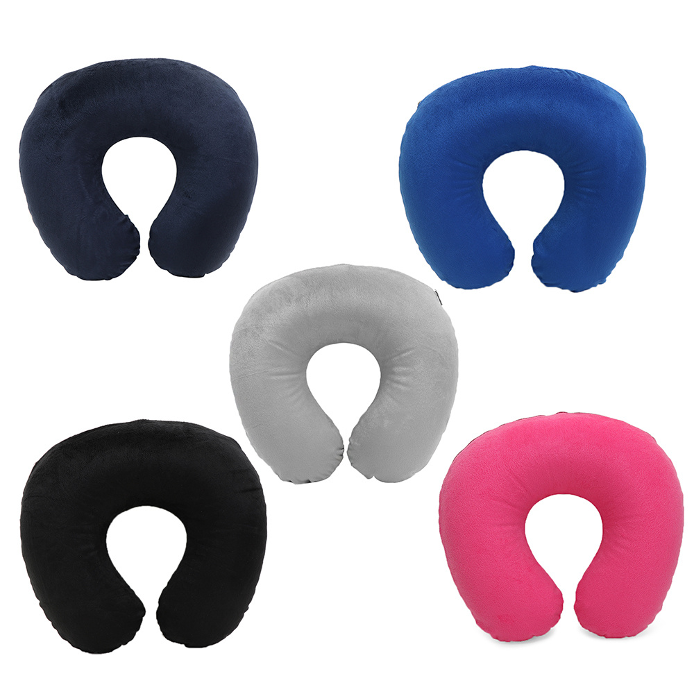 1pc plush memory foam u shaped travel neck   support cushion for head neck machine washable cover ideal for long flights daily relaxation navy blue travel pillow details 0