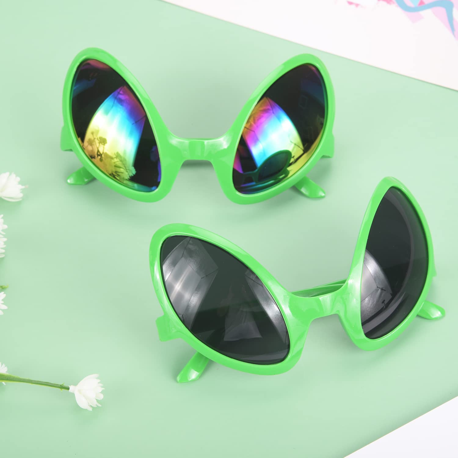 Green Alien Glasses and Martian Headband Antenna Accessories for Adults and  kid