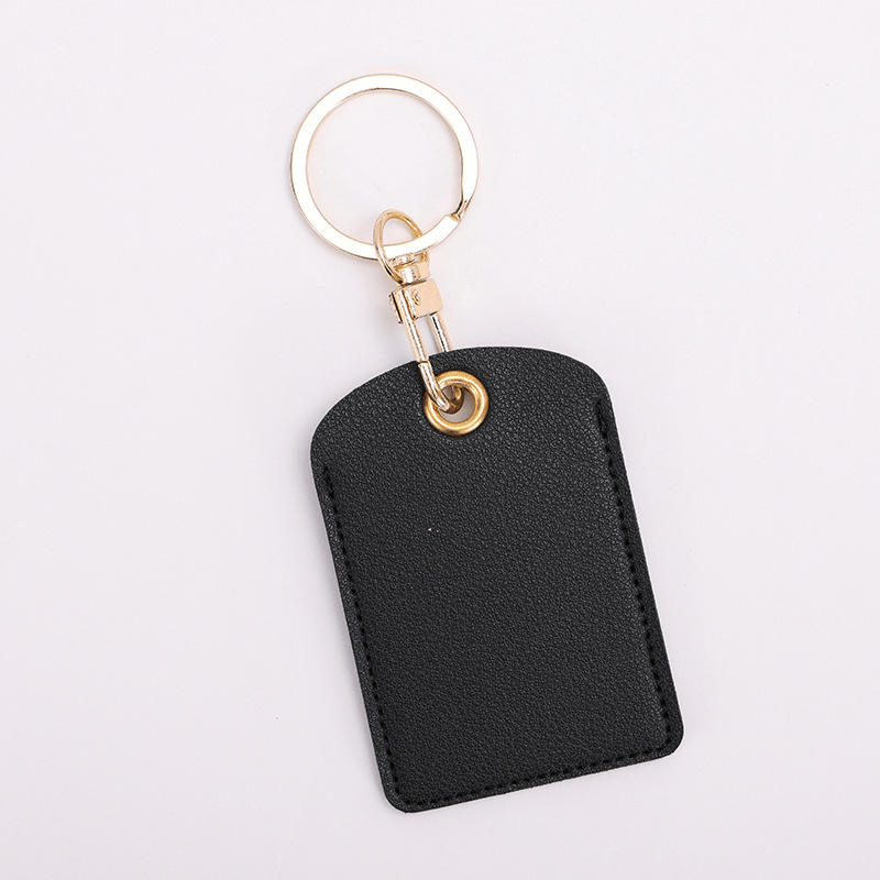 Cute Pu Leather Air Tag Holder Keychain With Id Card Slot