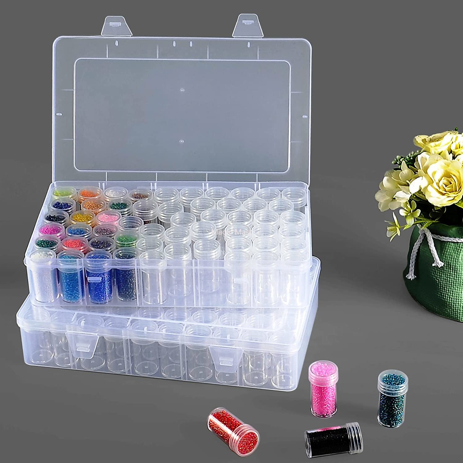 1set 60 Bottles Bead Case Diamond Painting Bead Storage Box Embroidery  Accessories Container Beaded Nail Art Parts Multifunctional Organizer Box, Today's Best Daily Deals