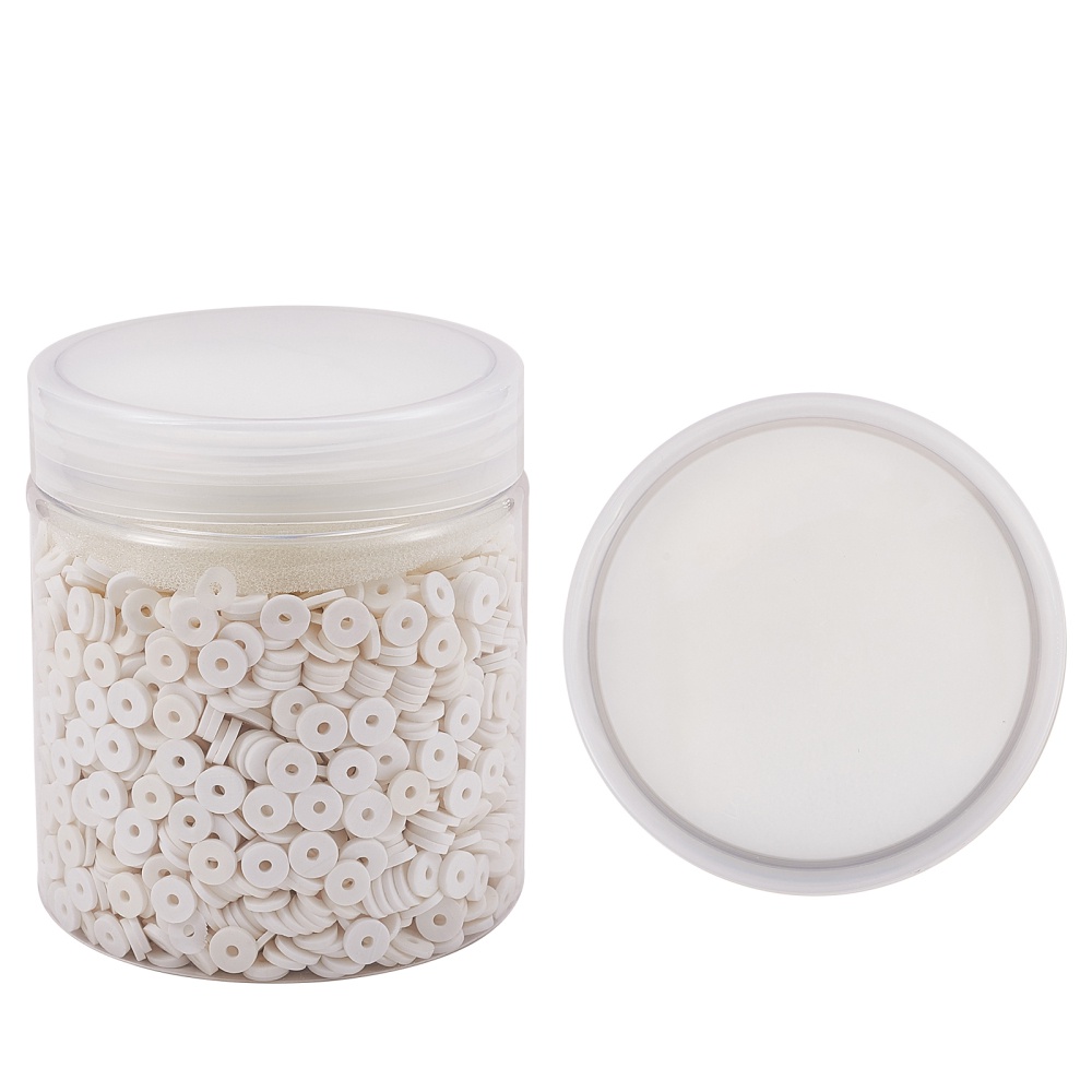 4000pcs White Clay Beads 0.24inch/6mm
