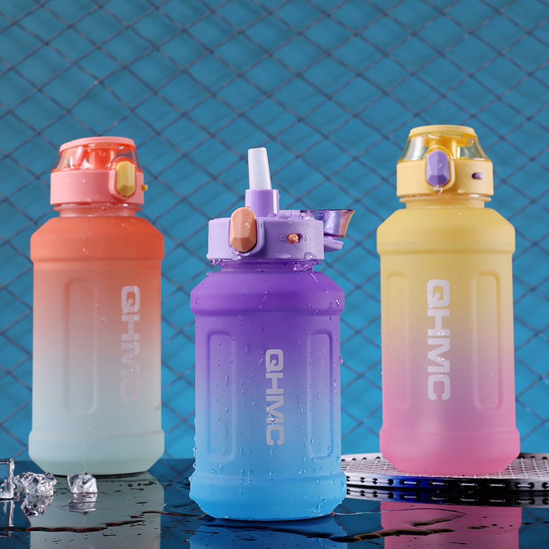 Plastic Sports Water Bottle With Graduated Straw Water Cup - Temu