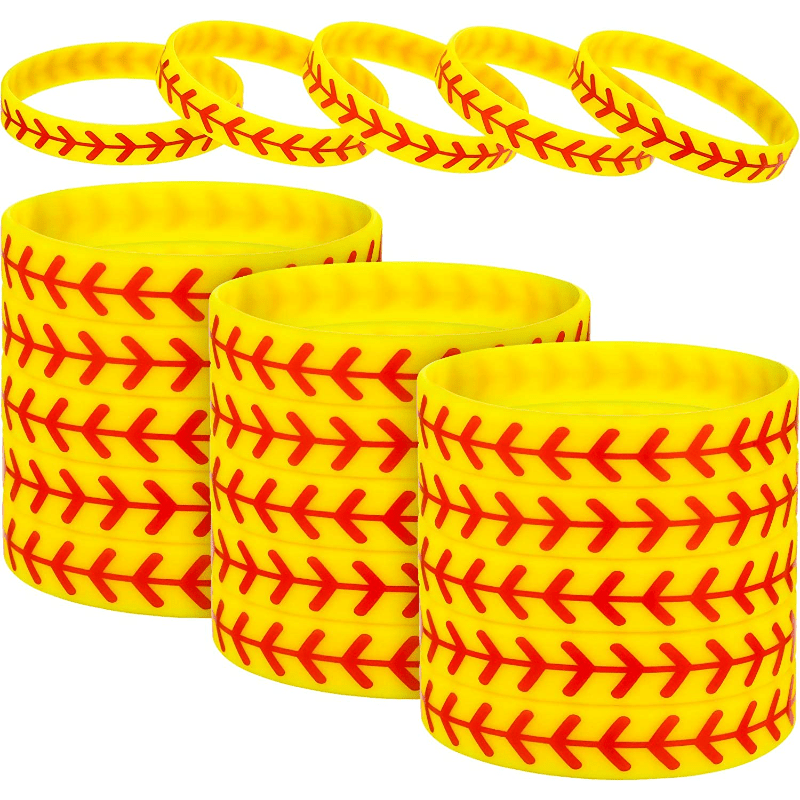 Softball Baseball Silicone Stretch Bracelet, Fashion Sports Style Silicone  Elastic Wristband - Temu