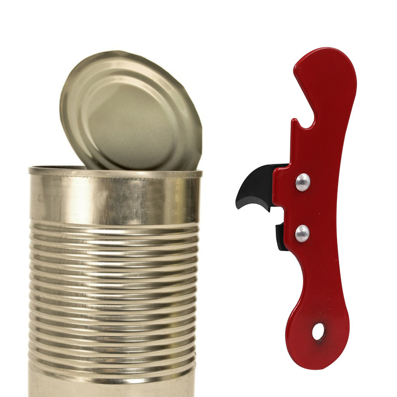 Can Opener Manual Beer Hand Held Safety Easy Camping Side Cut Can Openers  Cover Smooth Edge, with Bottle Opener Black
