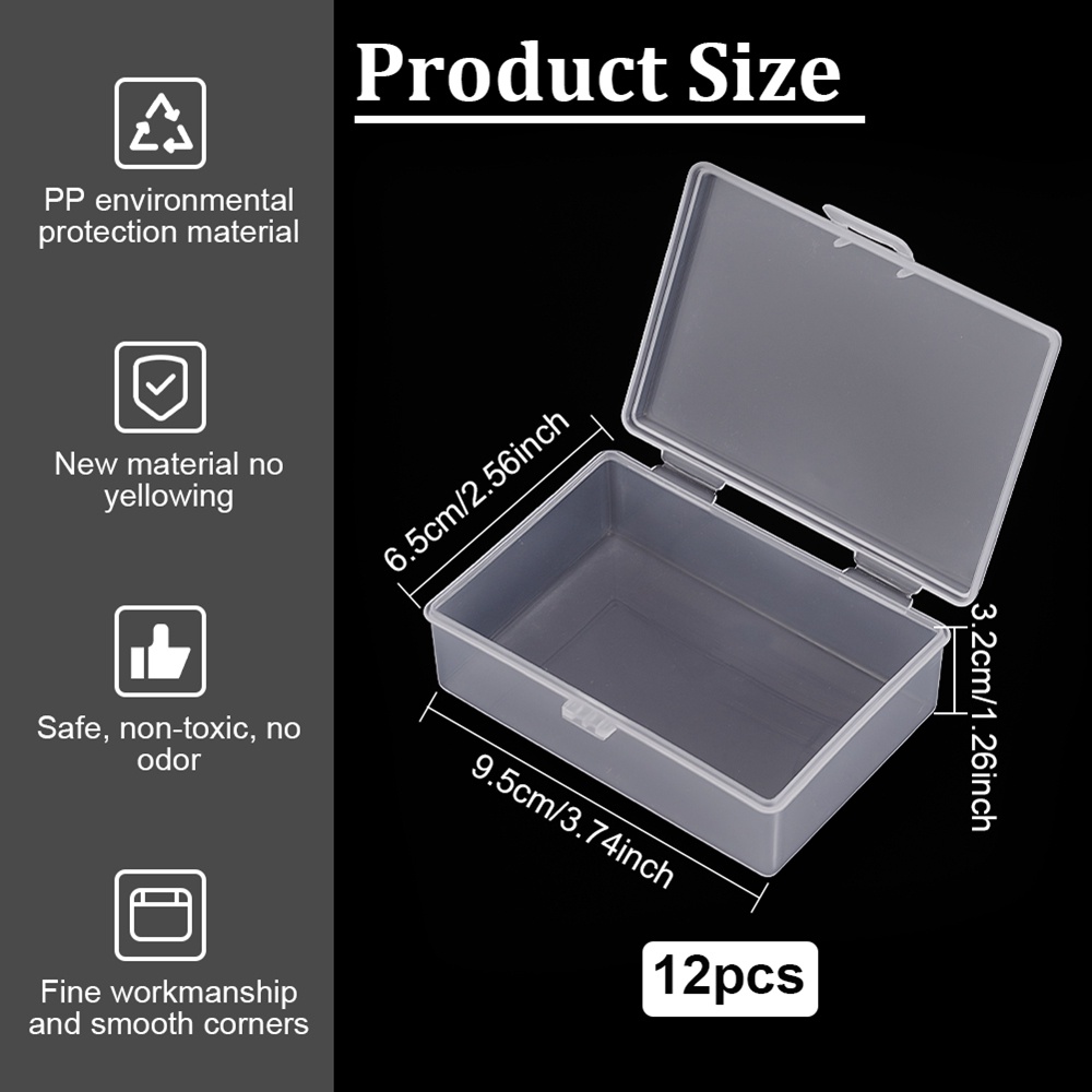 Here are your favorite items 3 Sets Clear Plastic Storage Cases Small Beads  Organizer Container Transparent Boxes with Hinged Lid for Small Items with  Hinged Lid and Rectangle, small clear storage containers