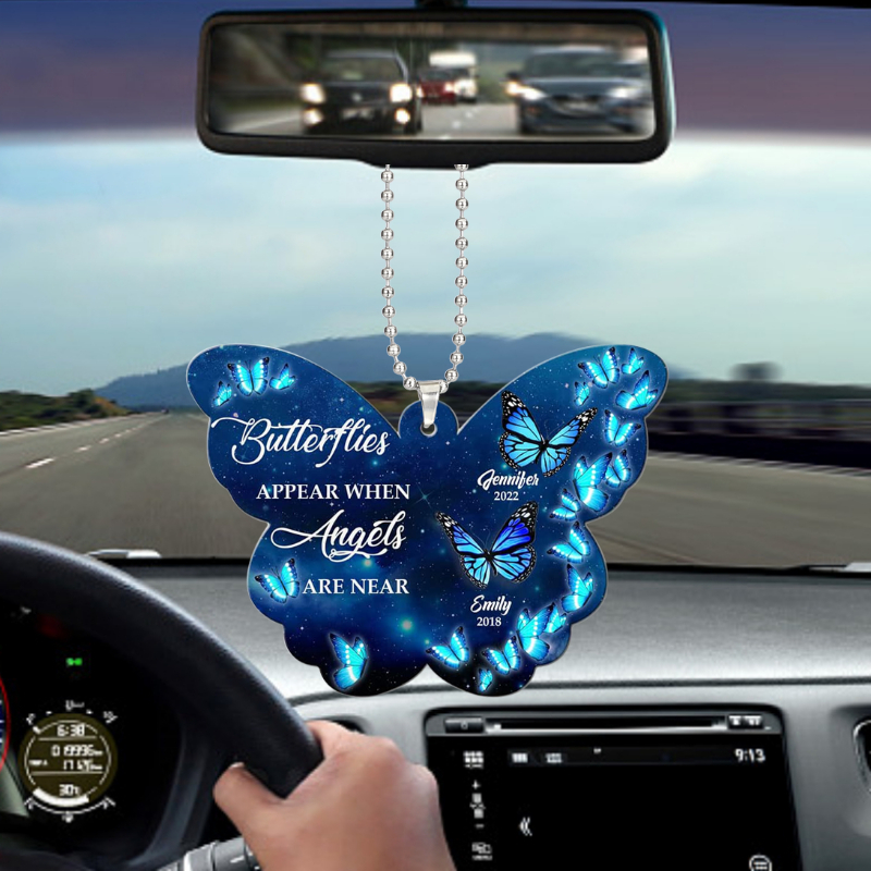 Kaufe Lila Schmetterling Mond Anhänger Auto Rückspiegel Anhänger Zubehör  Schlüsselanhänger Zubehör Tasche Anhänger Geschenk