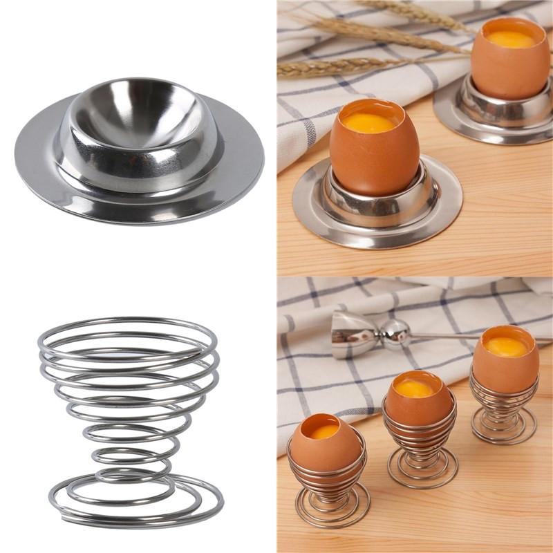 5Pcs Mini Metal Egg Cup Spiral Spring Wire Egg Tray Egg Cup Boiled