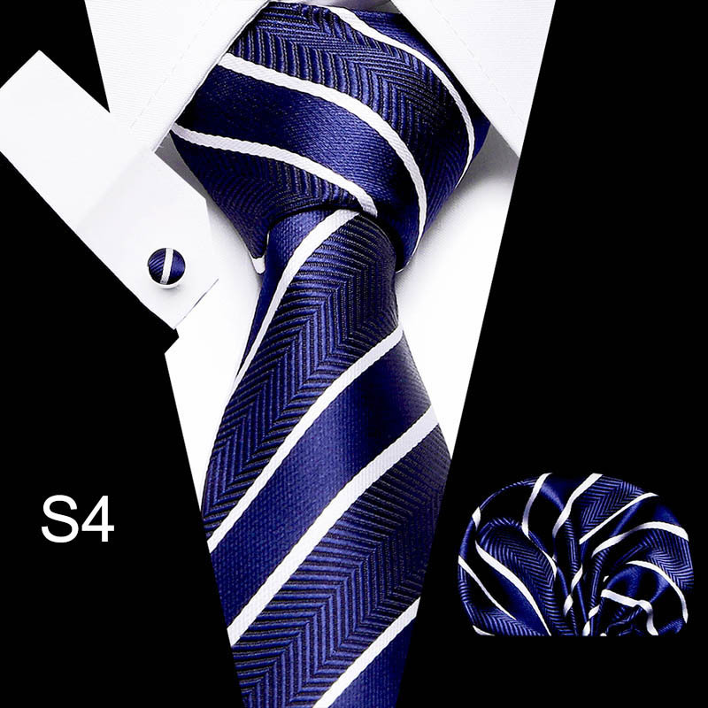Business Men's Tie Set with Cuff Square Scarf