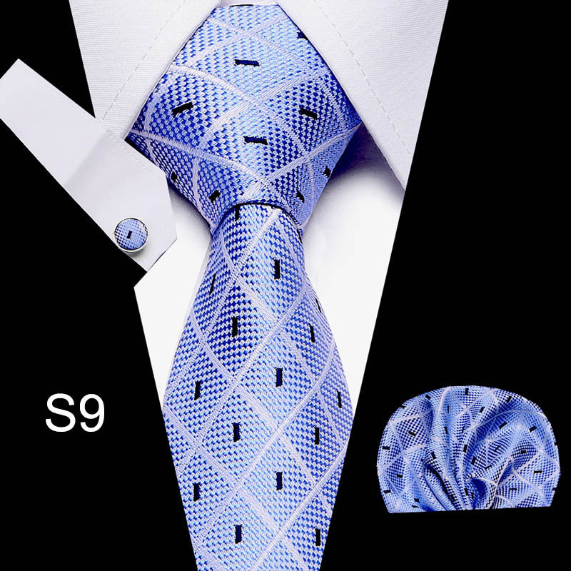 Business Men's Tie Set with Cuff Square Scarf