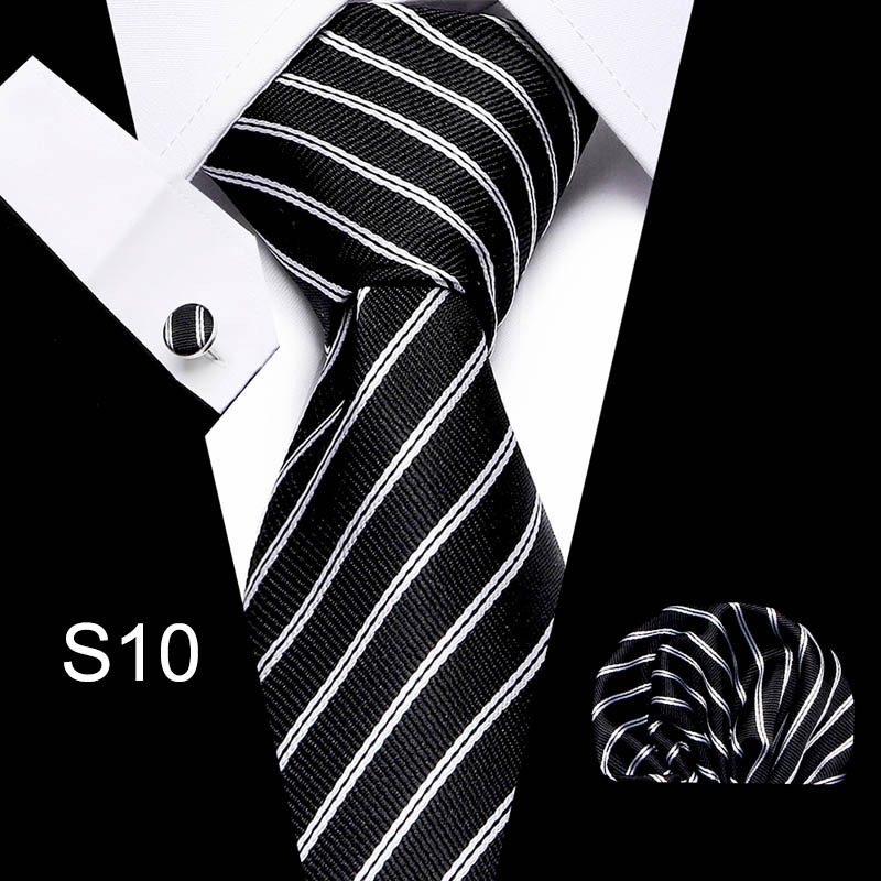 Business Men's Tie Set with Cuff Square Scarf