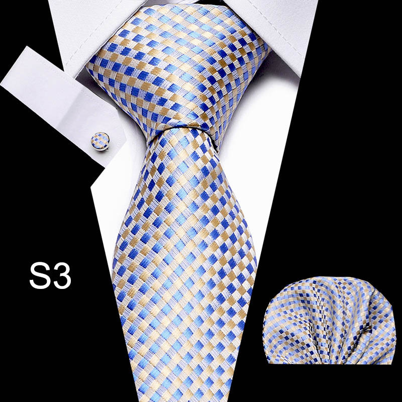 Business Men's Tie Set with Cuff Square Scarf