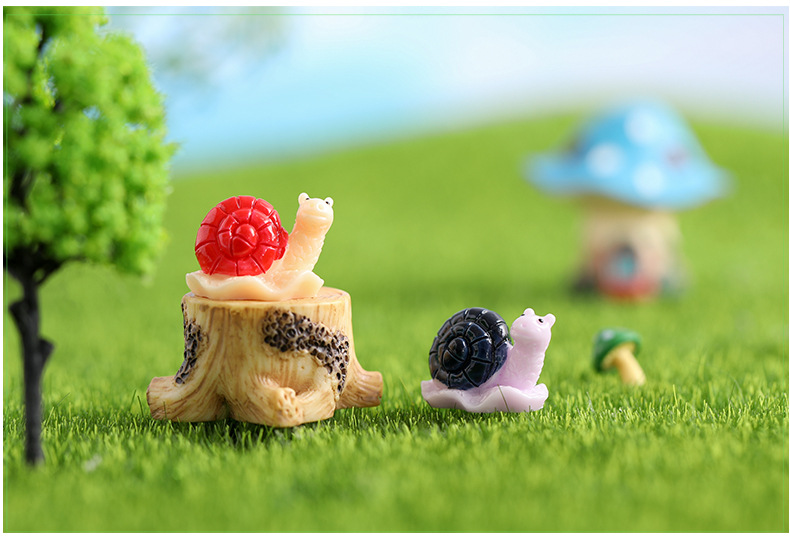 Animals Miniature Resin Snail Mini Snail Figurines Fairy - Temu