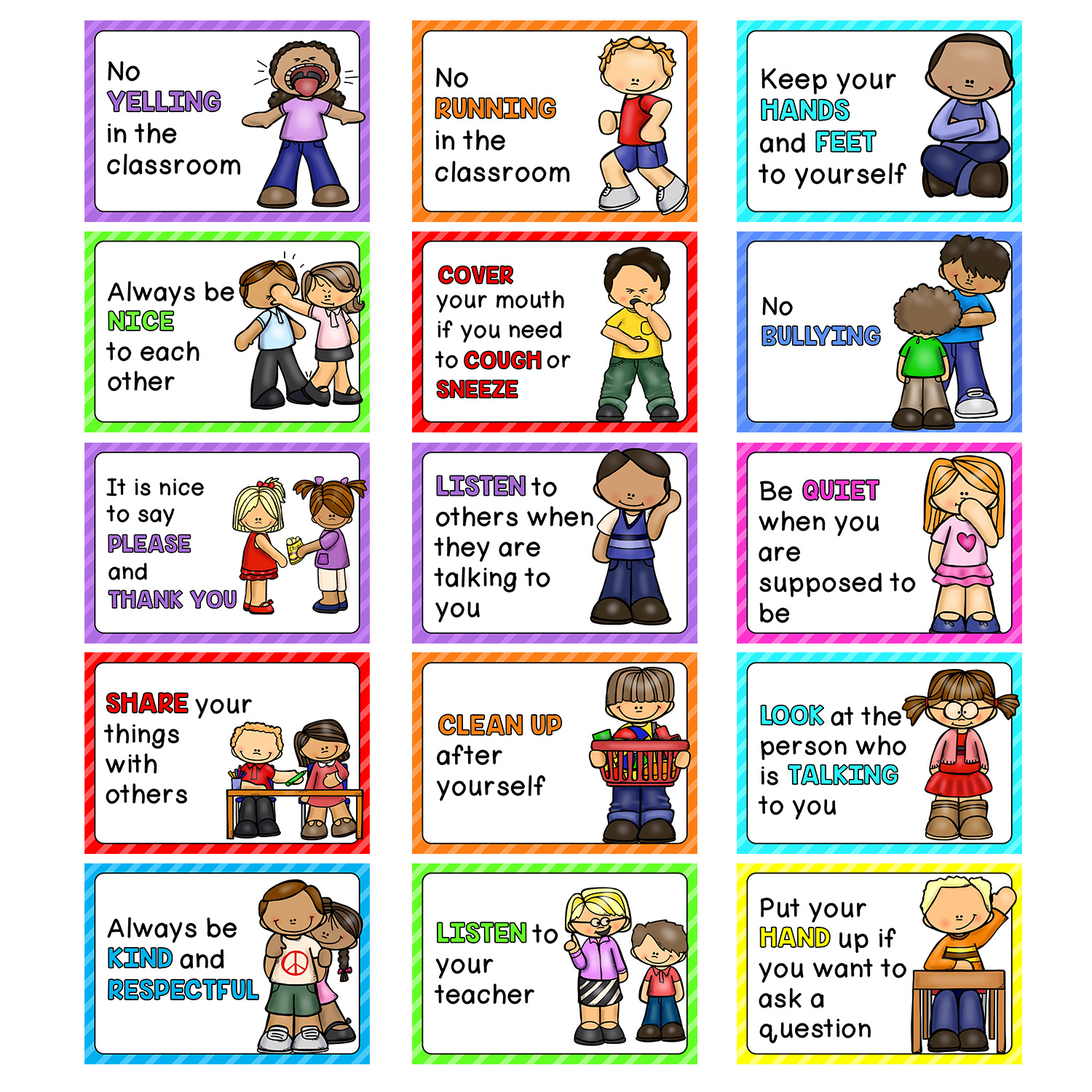 high school classroom rules poster