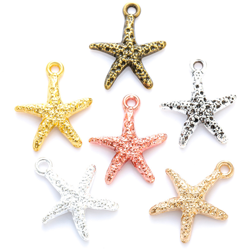 

30pcs Alloy Starfish Charm Alloy Funny Marine Life Starfish Pendants Bulk For Diy Making Fancy Women Jewelry Accessories Craft Small Business Supplies 16*14mm/0.62*0.55inch