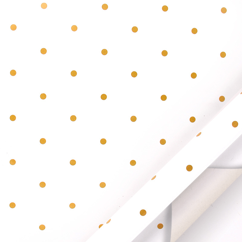 Wrapping Paper: Gold Polka Dot gift Wrap, Birthday, Holiday, Christmas 