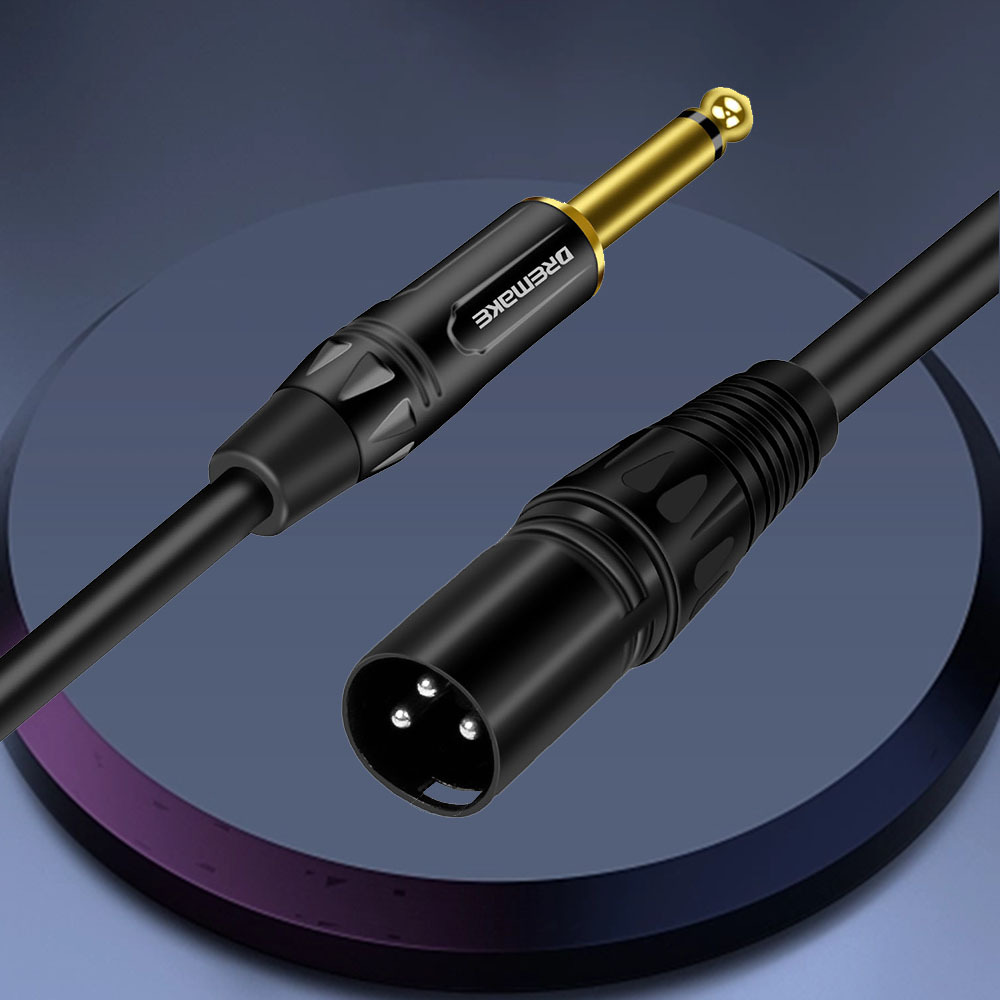 Stereo audio cable XLR 3-pin male to TRS jack 6.3mm male 3m