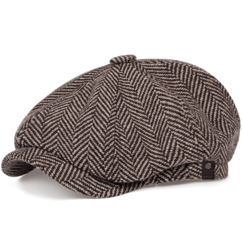 Classic Unisex Newsboy Hat Vintage Plaid Pattern Solid Color - Temu