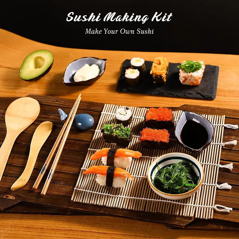 Delamu Bamboo Sushi Making Kit - Includes 2 Sushi Rolling Mats
