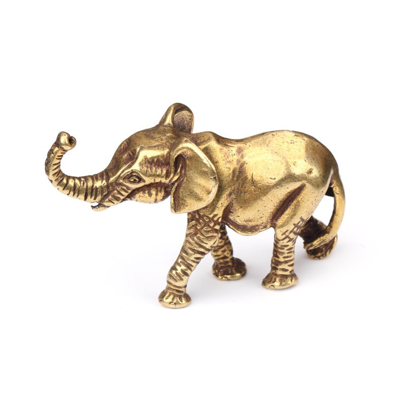 

Vintage-style Bronze Elephant Figurine - Collectible Solid Copper Animal Statue, Decorative Indoor Accent For Home, Bedroom, Living Room - Charming Tabletop Ornament Craft