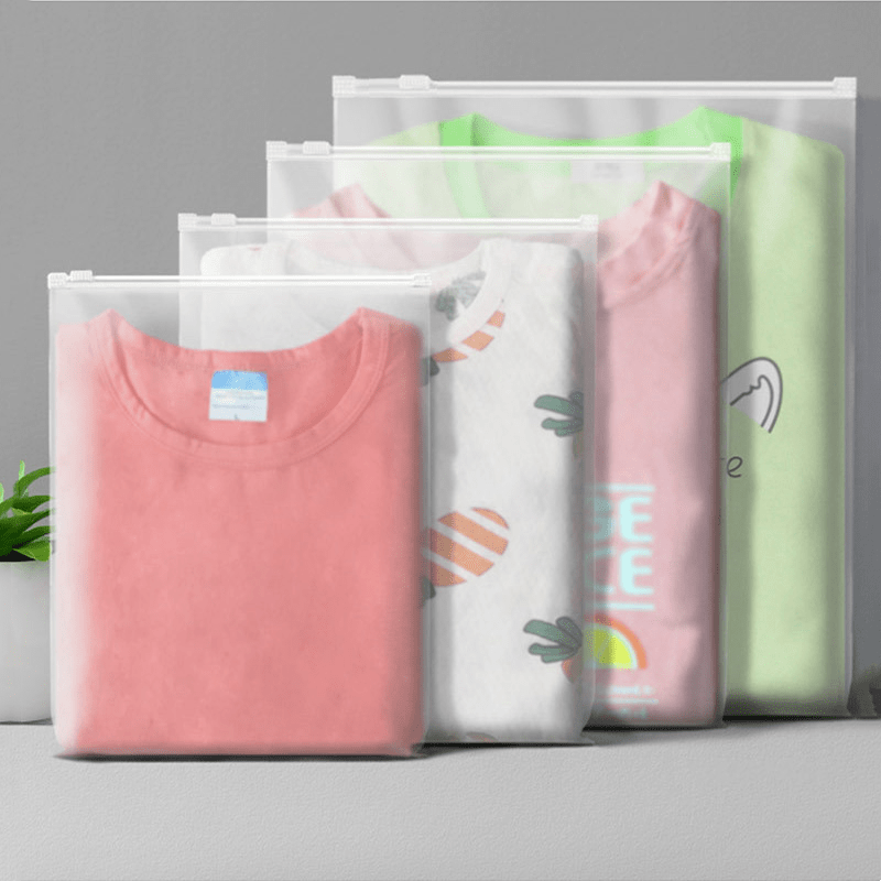 Bolsas de ropa de embalaje, 50 bolsas de plástico de polietileno de 12 x 16  pulgadas para ropa, bolsas con cierre hermético esmerilado para empaquetar