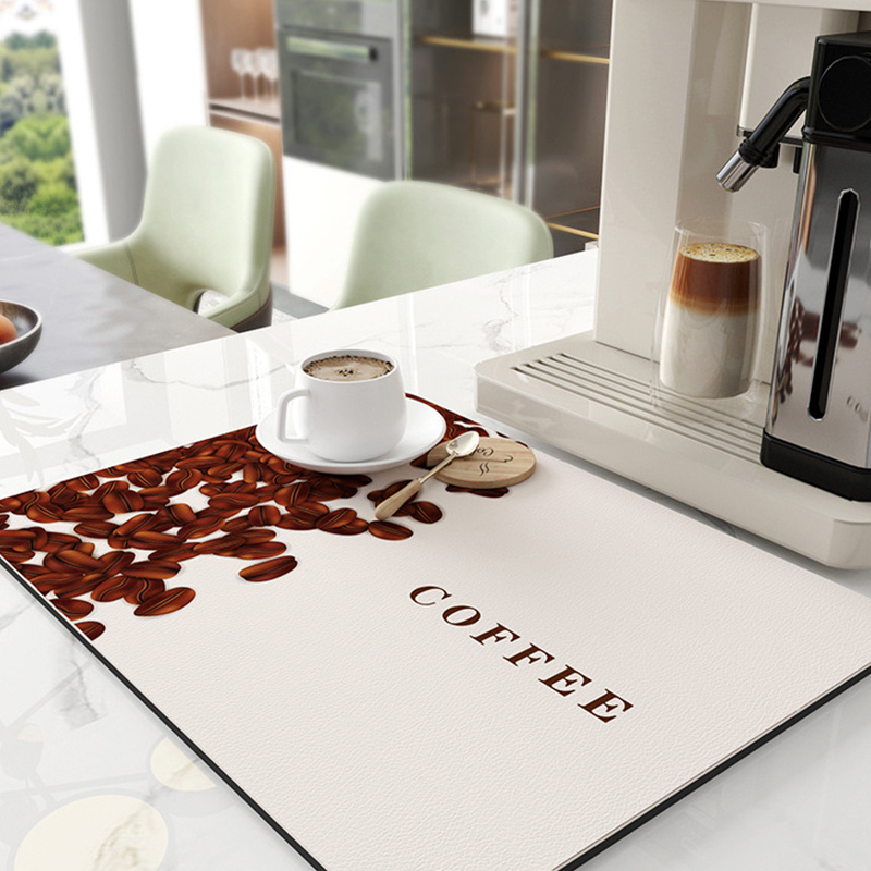 Black Coffee Mat Coffee Maker Mat Absorbent Mat For - Temu