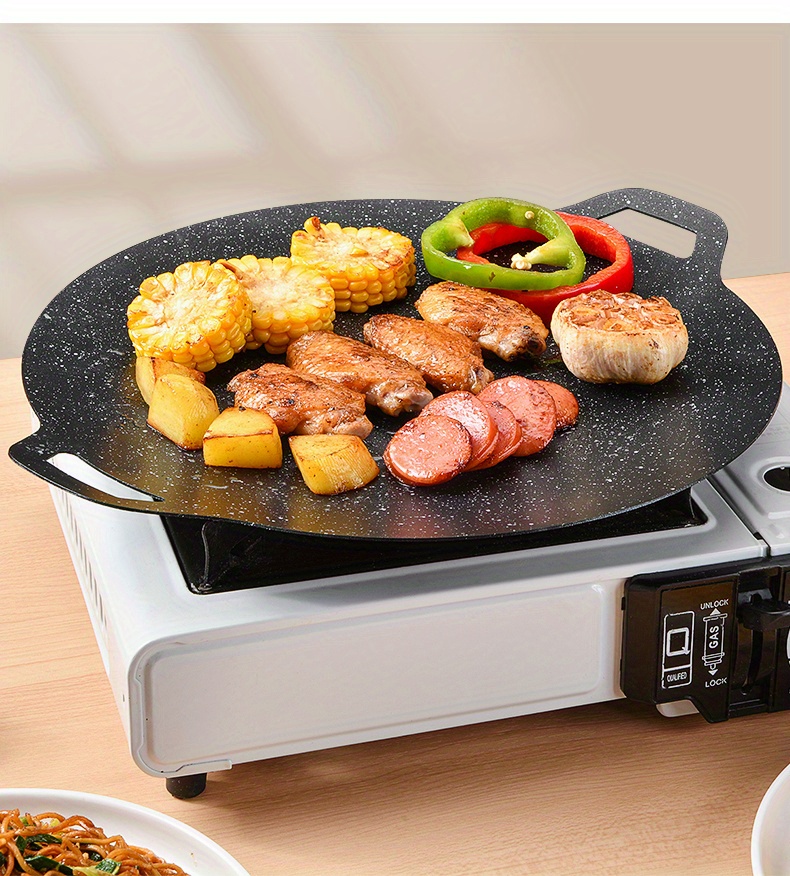 Electric Table Top Grill Griddle BBQ Hot Plate Camping Cooking Cast Iron Pan  New