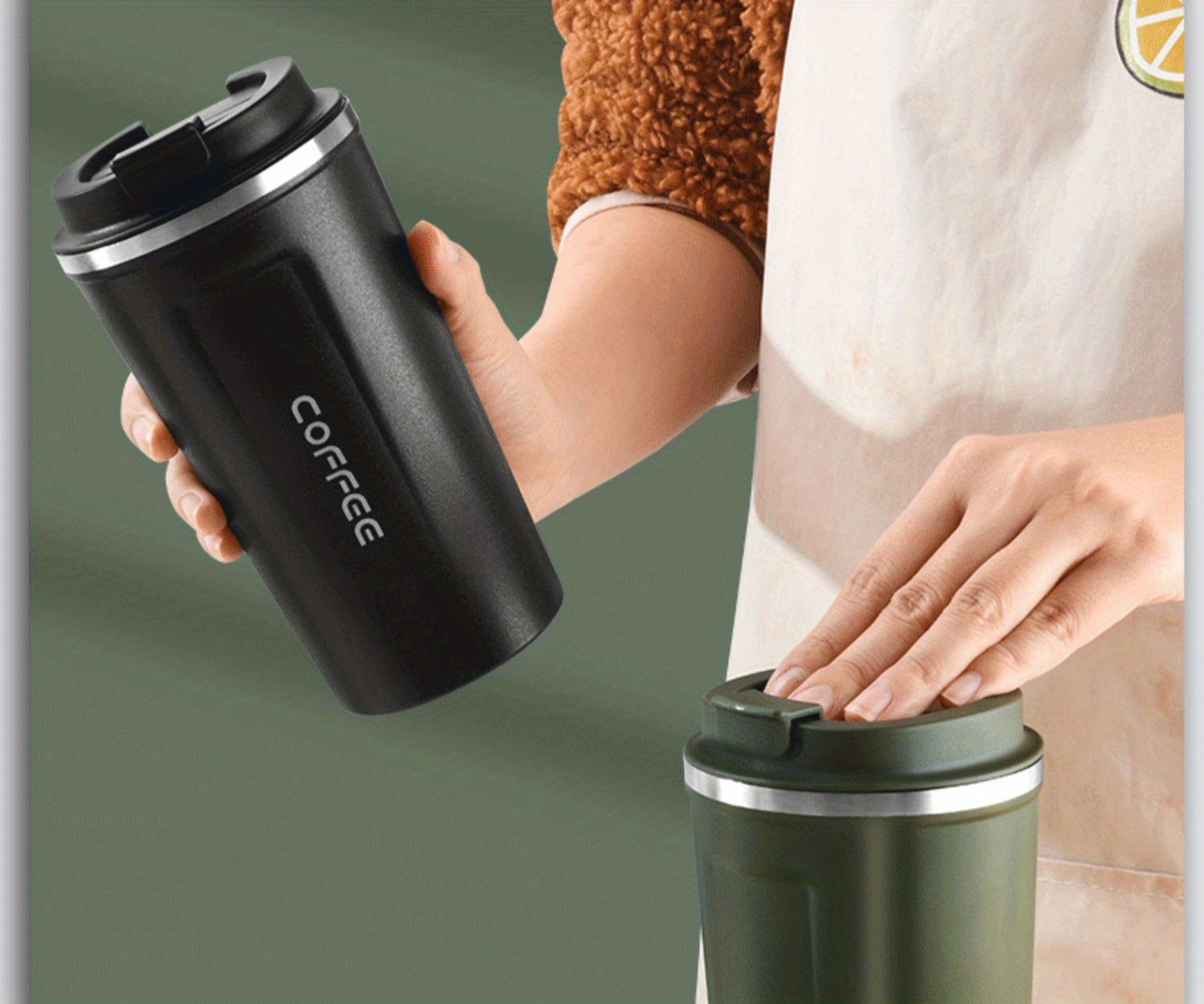 Travel Coffee Mug With Lid And Spoon, Stainless Steel Thermal Coffee Cups,  Premium Vacuum Water Cups, Summer Winter Drinkware, Birthday Gifts - Temu