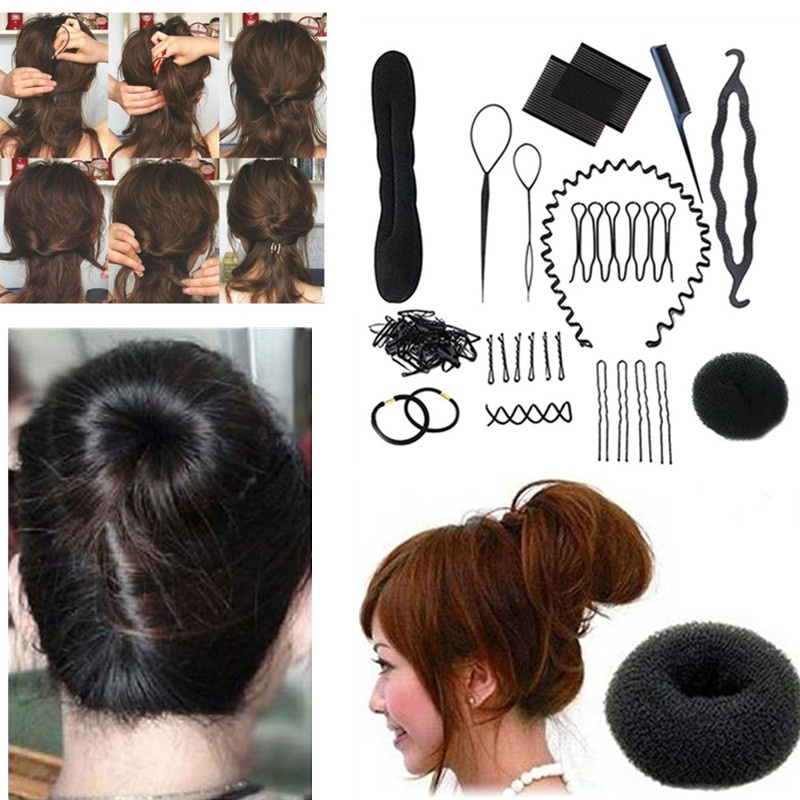 13pcs Hair Braider Tool Sets Hair Twister Bun Comb Pins Clips Sponge Roller  Style Hair Accessories, Check Out Today's Deals Now