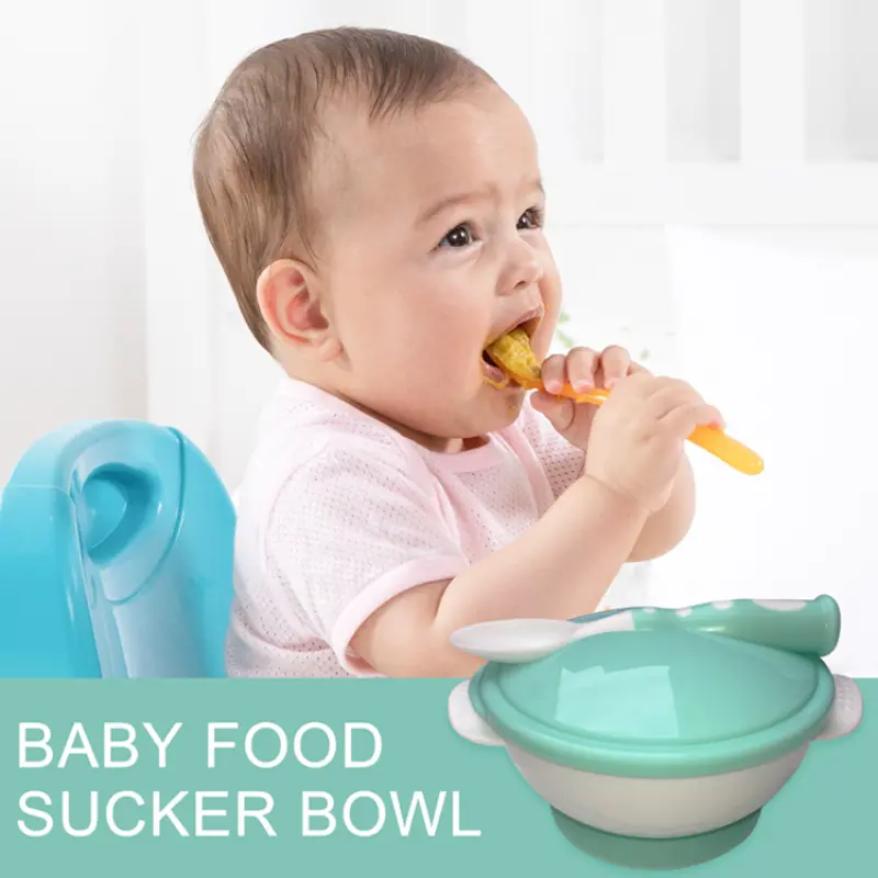 Feeding Bowl With Suction Cup, Silicone Spoon, Bpa Free Baby Led Weaning  Food Bowl, First Stage Self-feeding Utensils - Temu