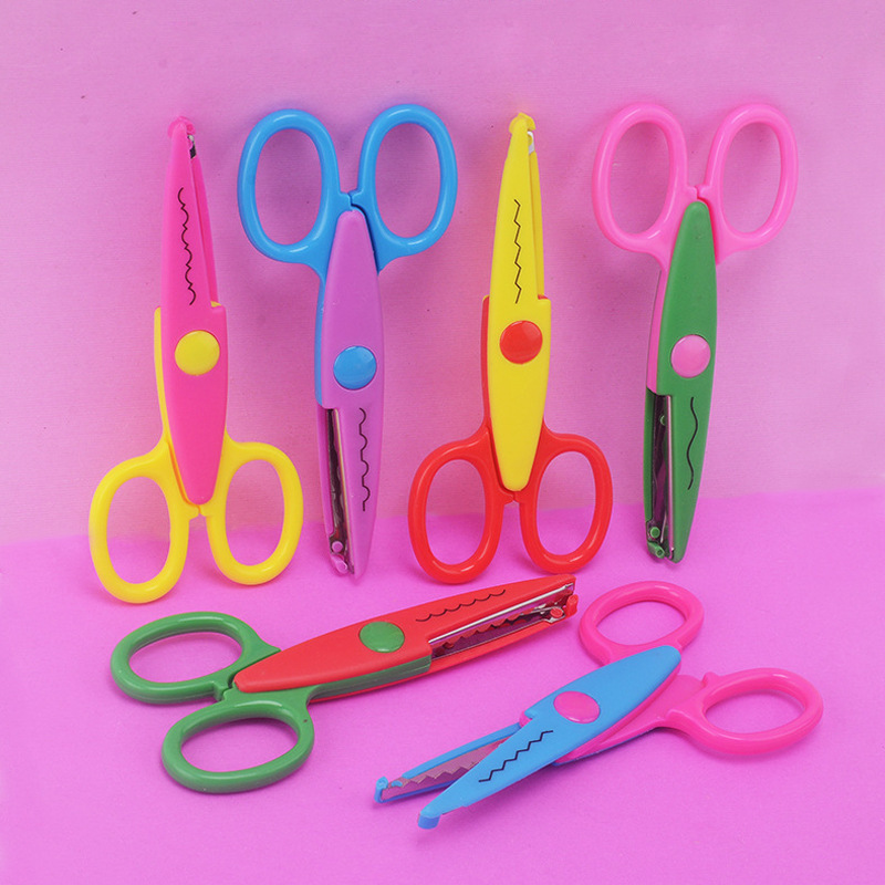 Craft Scissors Decorative Edge, ABS Resin Scrapbook Scissors with 6  Pattern, Safe for Kids, Smoothly Cutting, Set of 6, Funny&Colorful
