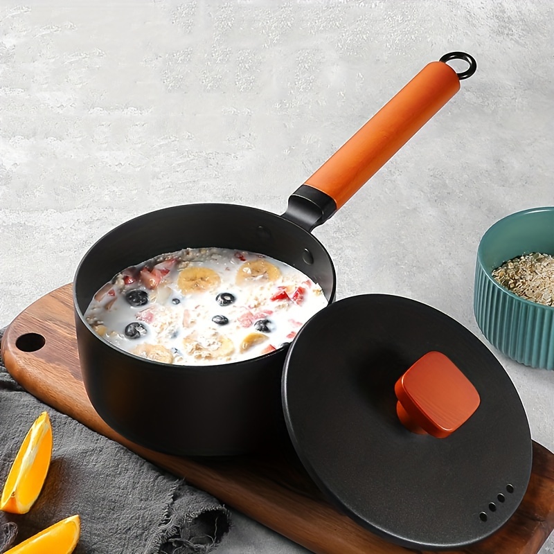 Saucepan With Lid Aluminum Alloy Sauce Pan With Wooden - Temu