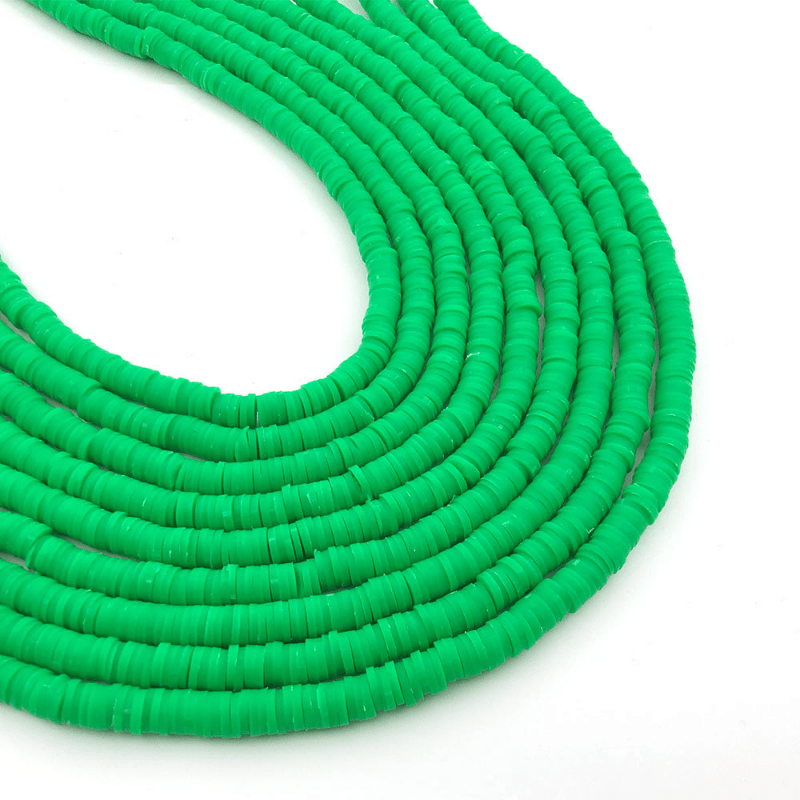 1 Strand Polymer Clay Bead Strands Column Polymer Clay Beads Barrel Loose  Spacer Beads for Earring Anklet Bracelet Necklace Jewelry Making (Green