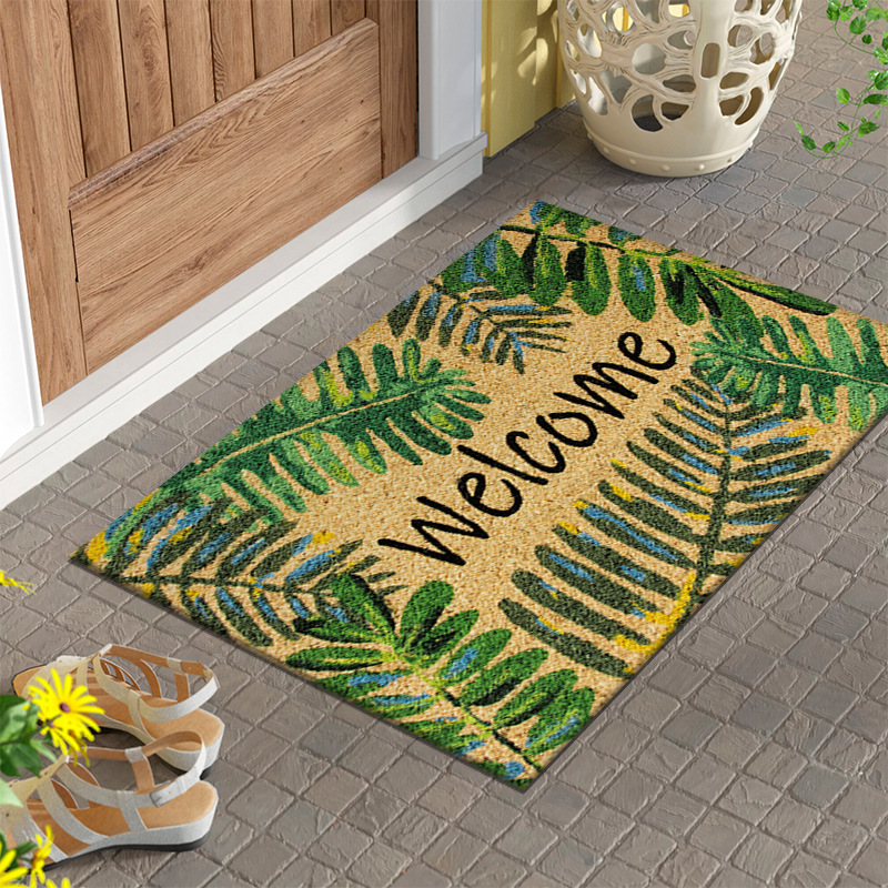 Tropics Palm Leaves Pattern Welcome Door Rug, Dirt Resistant Home Living  Room Entry Decorative Carpet, Indoor Outdoor Entrance Mat, Absorbent Bath  Mat, Suitable For Living Room Bedroom Bathroom Kitchen Balcony Patio Carpet  