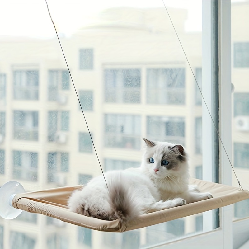 360 Sun-soaked Comfort: Hamaca de ventana de gato que ahorra espacio para  gatos de interior