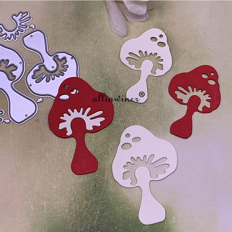 Mushroom Decoration Metal Die Cuts, Mushroom Decoration Cutting Dies Cut  Stencils Card Paper Craft DIY Template Metal Cutting Dies Album Embossing