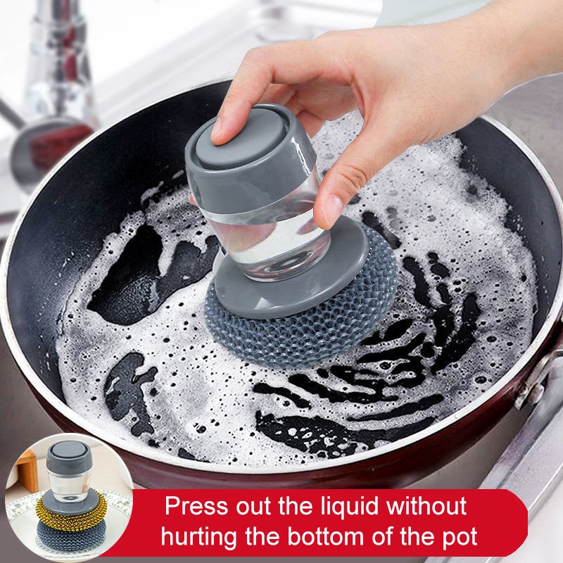 Effortless Dish Washing: Soap Dispensing Dish Scrub Brush - Temu
